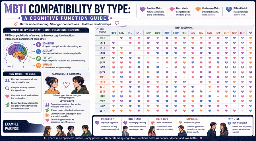 MBTI Compatibility by Type: A Guide to Relationships and Cognitive Functions